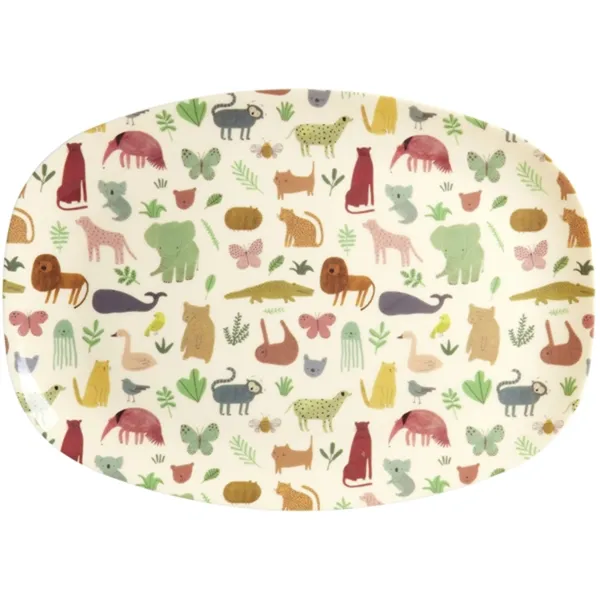 RICE Sweet Jungle Print Melamin Børnetallerken