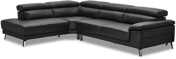 Napoli hjørnesofa - sort læder