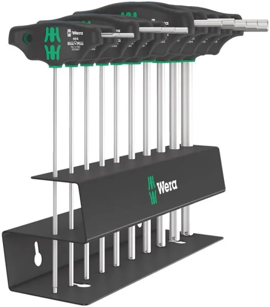 Wera 454/10 HF sæt Imperial 2 tværgrebs-skruetrækkersæt Hex-Plus